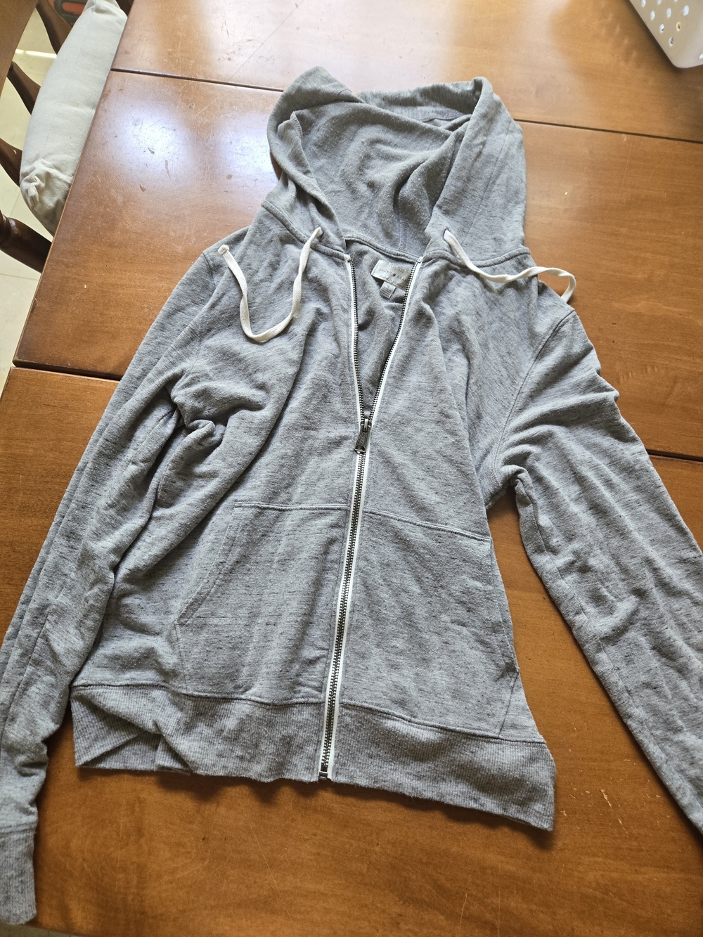 Lucky Brand Light Gray Zip Hoodie with Hood